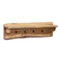 Alaterre Furniture Alpine Natural Live Edge Wood 36" Coat Hooks with Shelf AWAA3320